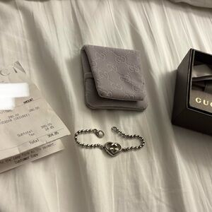 Gucci Silver Heart Beaded Bracelet